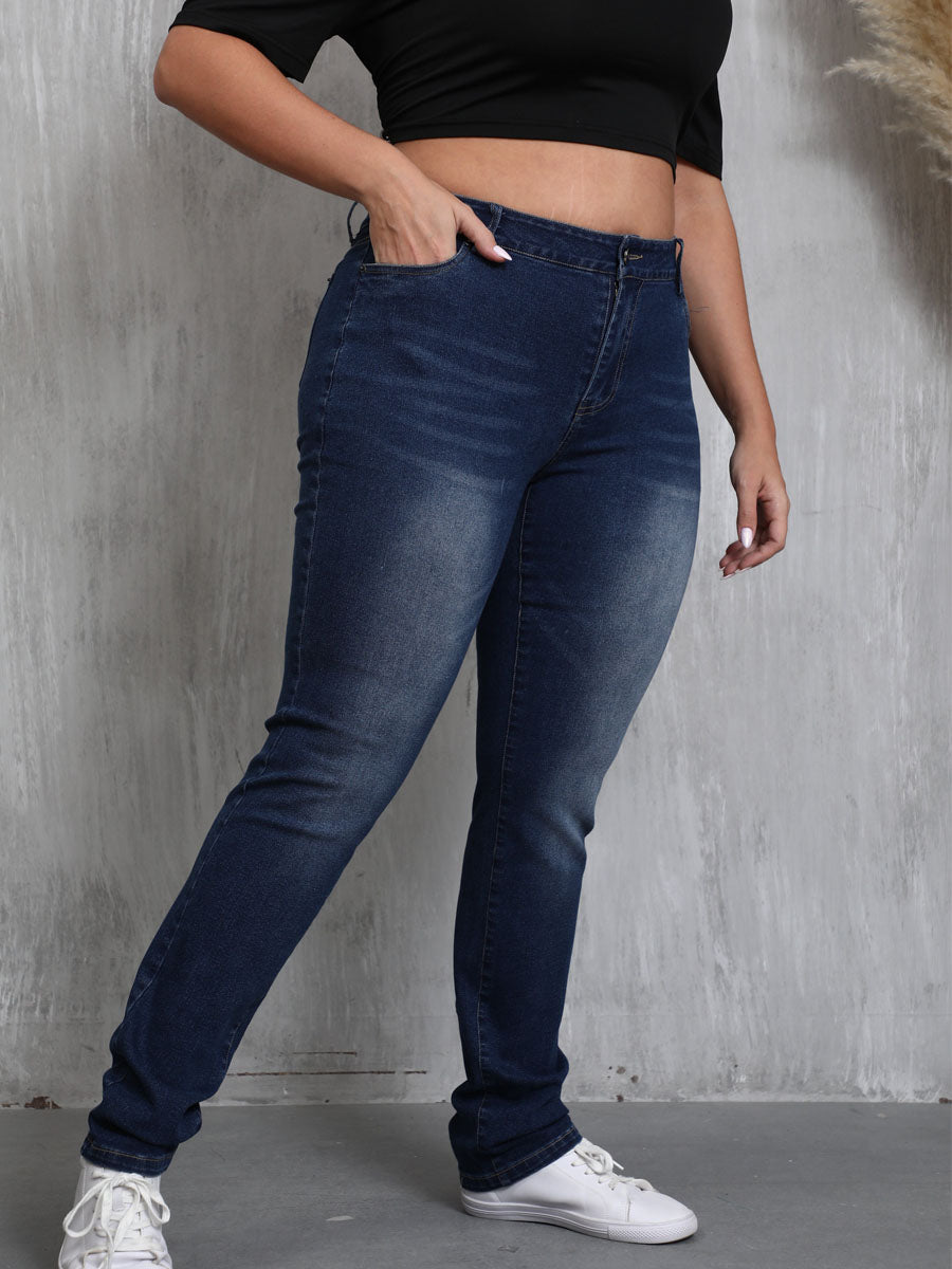 High-Waisted Stretch Skinny Fit Jeans