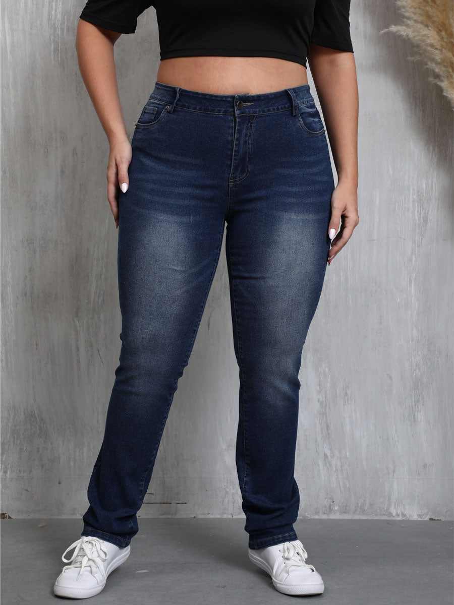 High-Waisted Stretch Skinny Fit Jeans