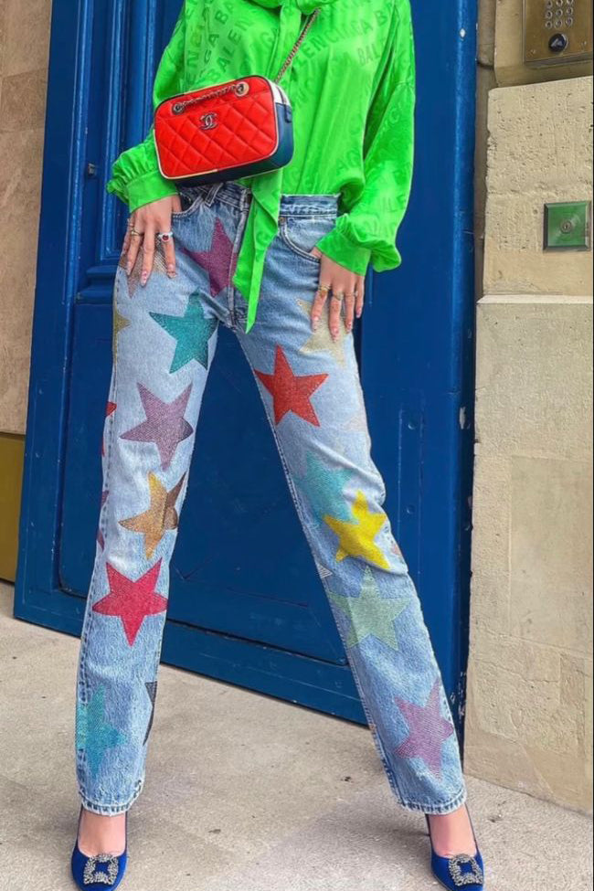 Diamond Colorful Stars Jeans