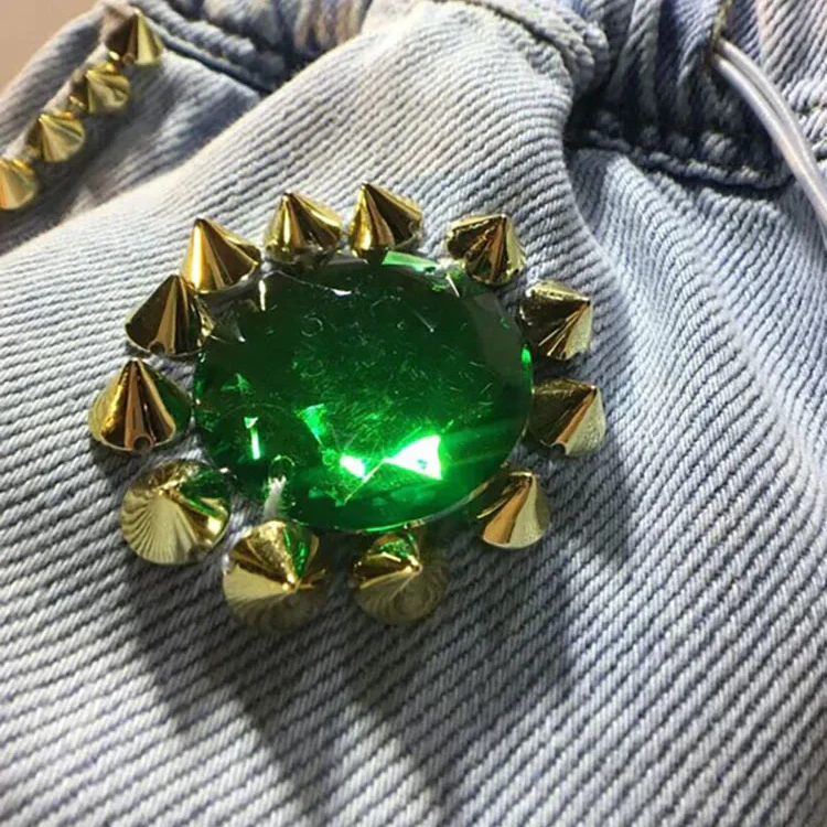 Bejeweled Denim Shorts