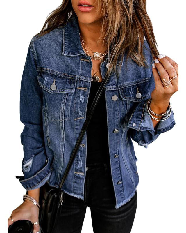 Women's Jean Jackets Casual Boyfriend