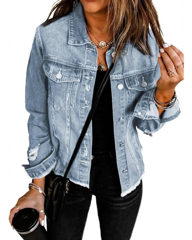 Women's Jean Jackets Casual Boyfriend