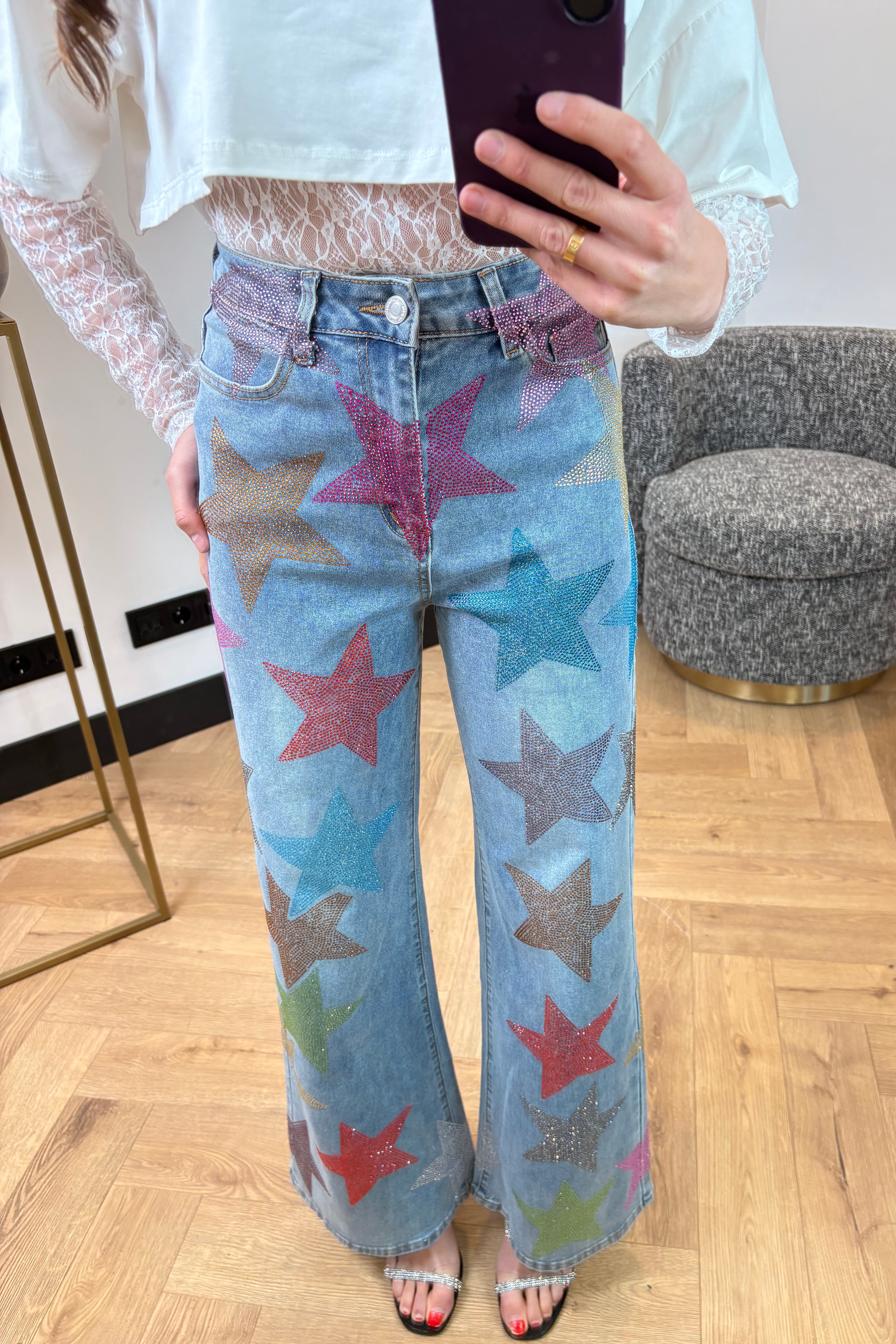 Diamond Colorful Stars Jeans