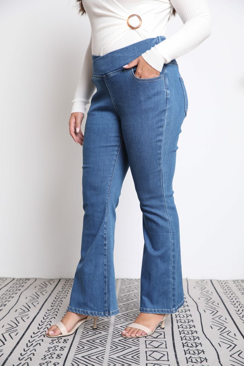 High-waisted, Hip-lifting, Slimming Double-pocket Flared Jeans