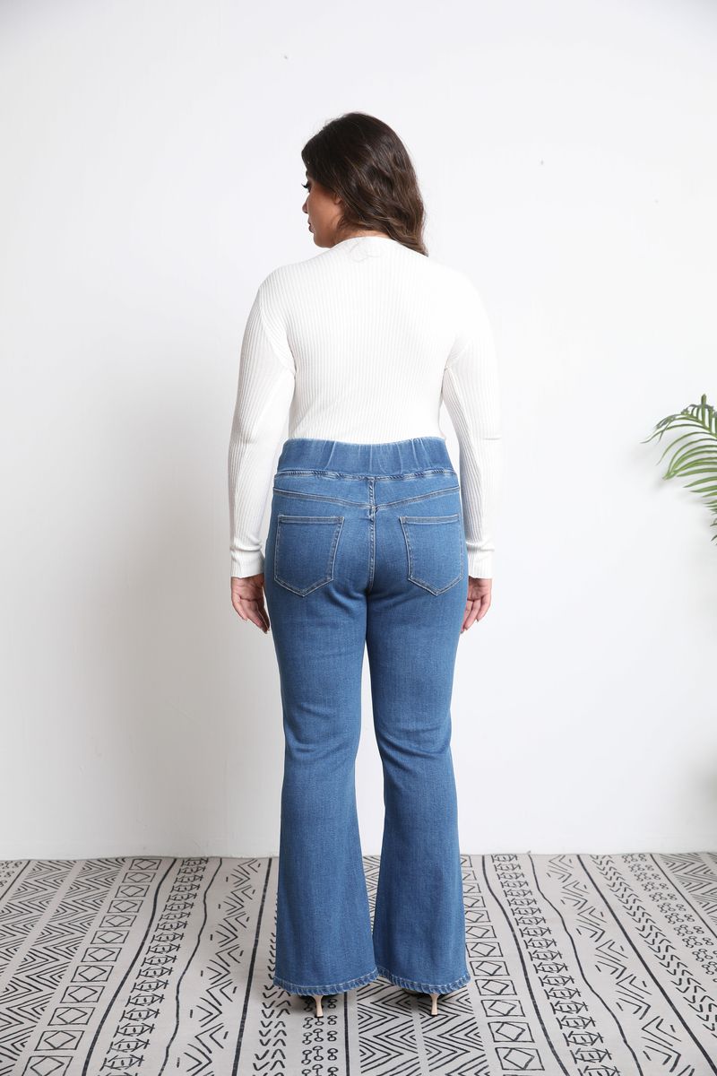 High-waisted, Hip-lifting, Slimming Double-pocket Flared Jeans