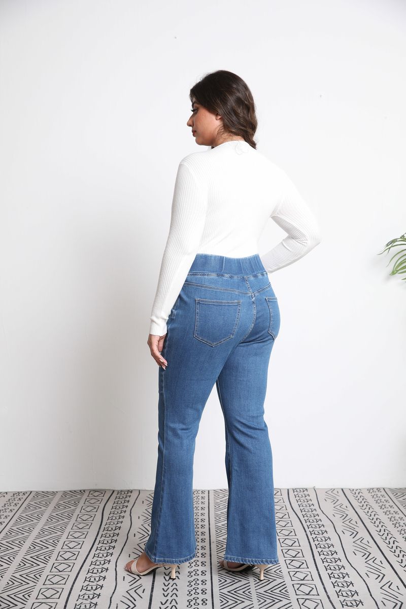 High-waisted, Hip-lifting, Slimming Double-pocket Flared Jeans