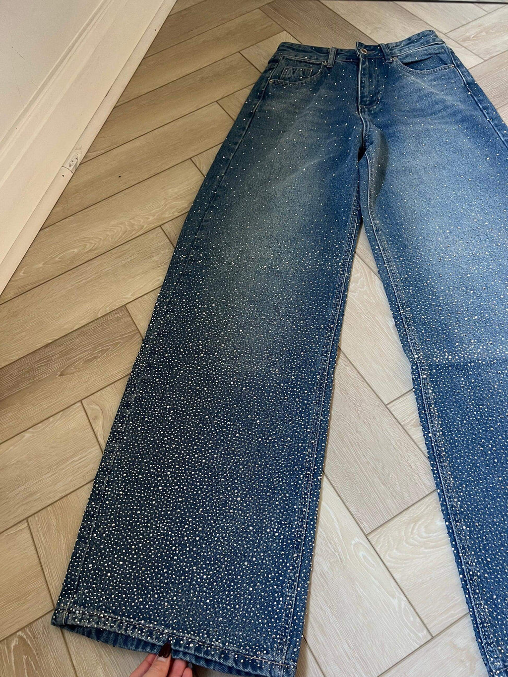 Ombré Diamanté Wide Leg Jeans