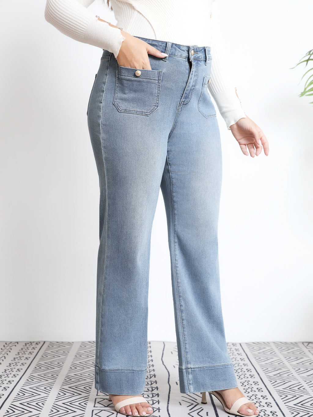 Tummy Control Sailor Straight Leg Trouser