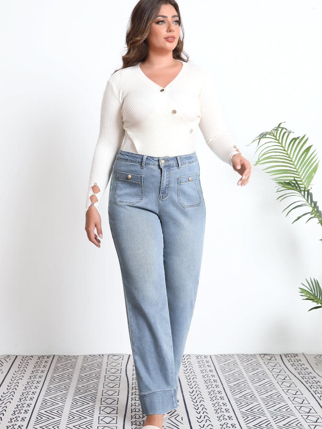 Tummy Control Sailor Straight Leg Trouser