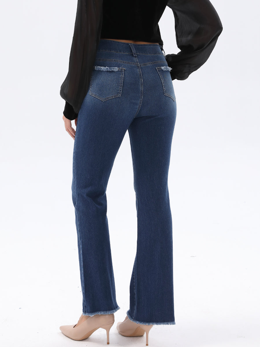 Chic High-Waisted Loose Fit Flare Jeans