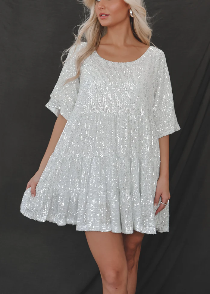 My Queen Sequin Baby Doll Dress VIRAL