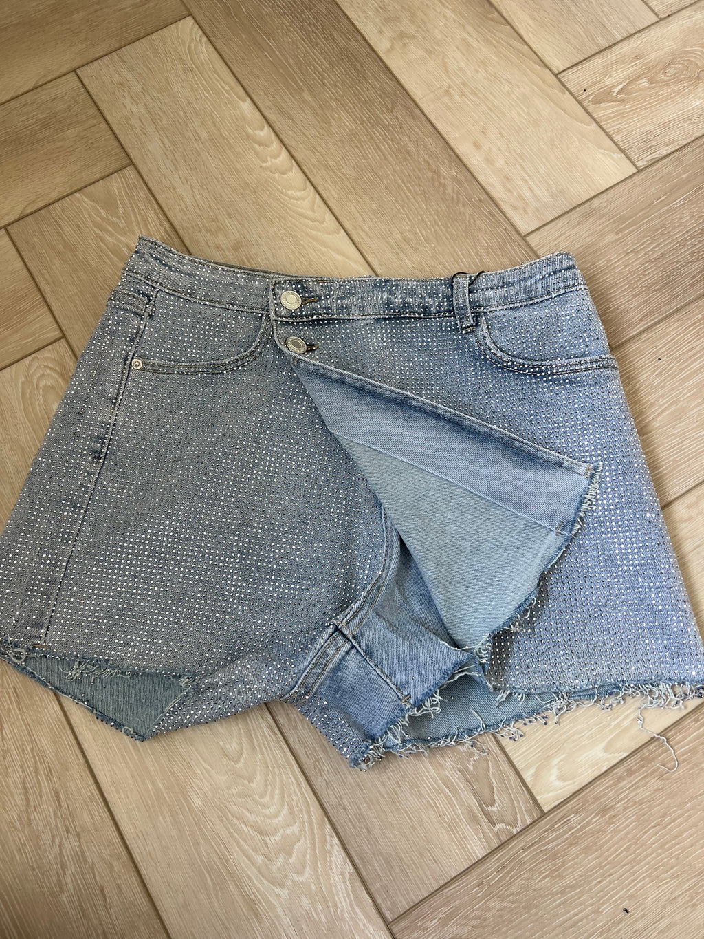 Blue Diamanté Super Stretch Skirt