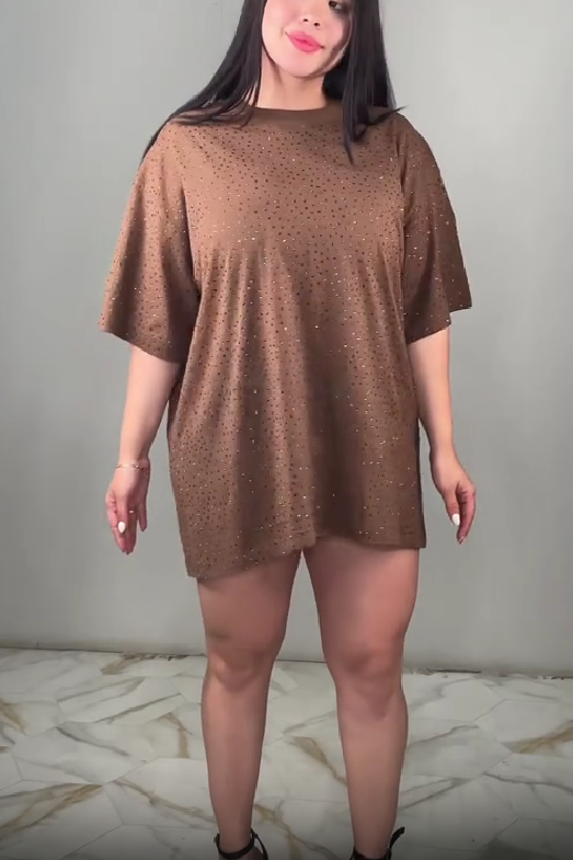 Oversize Diamanté Rhinestone T-shirt