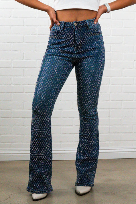 Bella Rhinestone Flair bottom Jeans
