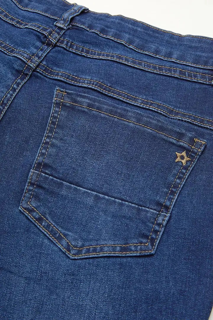 Wash Stretchy Button Fly Mid Rise Skinny Jeans